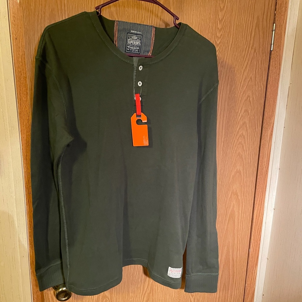 NWT SuperDry 1/4 Button Up Thermal